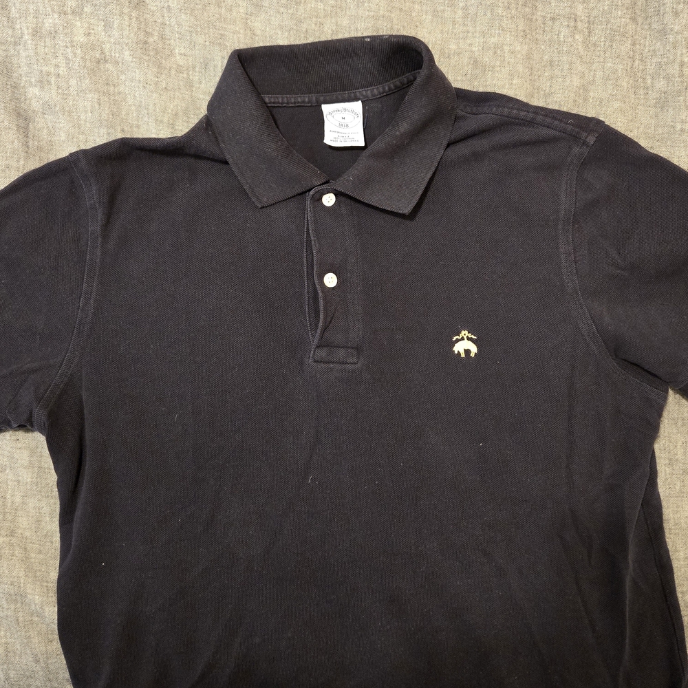 Brooks Brothers Black Polo with Gold Logo